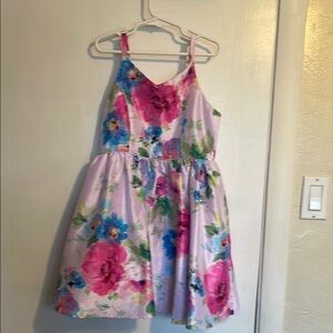 Floral Kids Dress in Pink and Blue